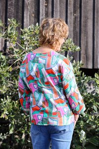 Foil Print Plot Twist Top