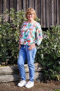 Foil Print Plot Twist Top