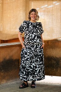 Foil Swing Volume Sleeve Top