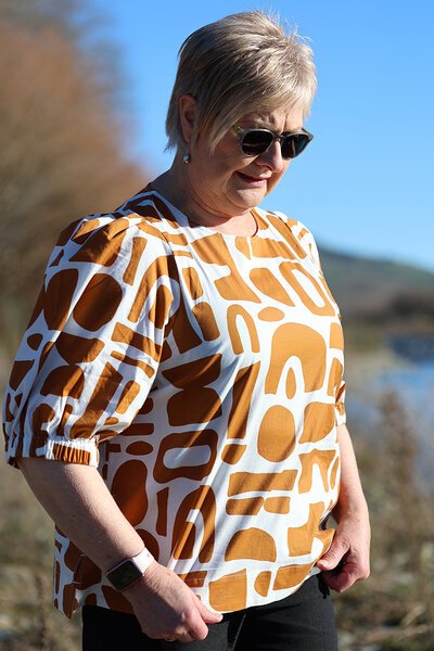 Foil Swing Volume Sleeve Top-shop-by-label-Hello Cyril.