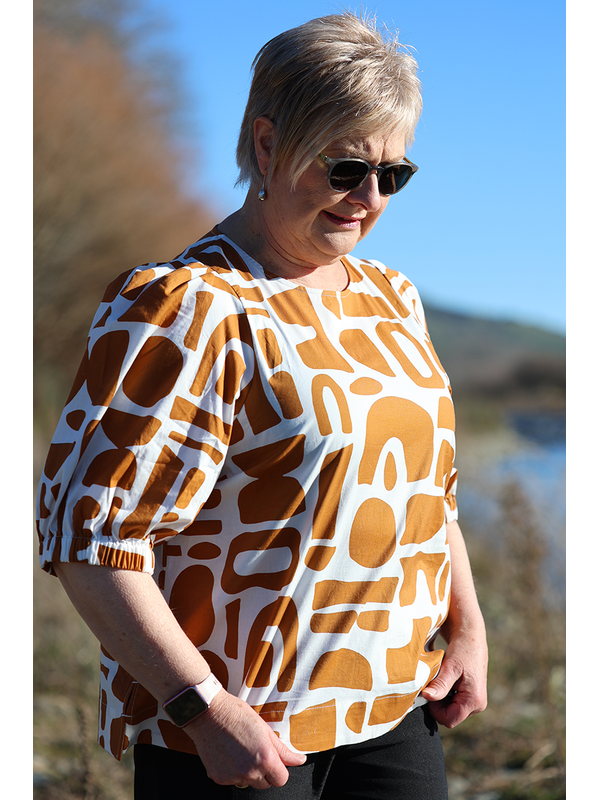 Foil Swing Volume Sleeve Top