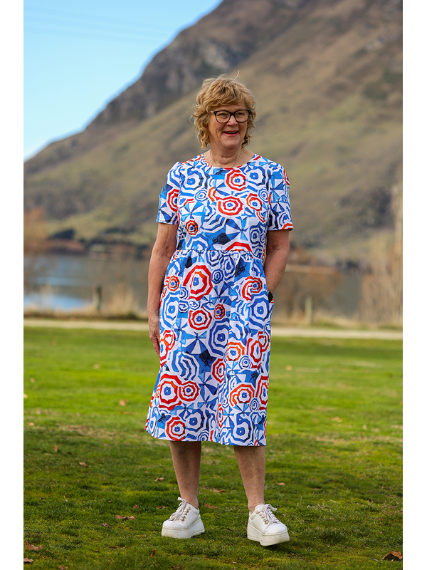 Foil Back Keyhole Dress