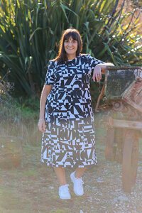 Foil Back Keyhole Dress