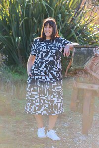 Foil Back Keyhole Dress