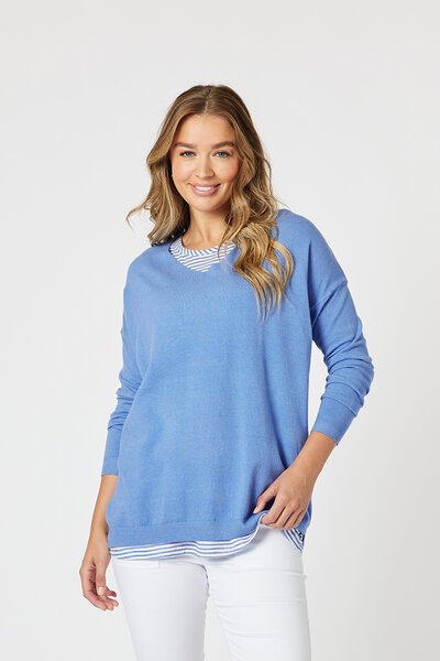 Threadz Isabella Knit with Stripe Cami-lives-Hello Cyril.