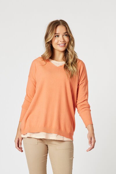 Threadz Isabella Knit with Stripe Cami-lives-Hello Cyril.