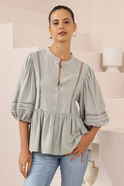 Iris Maxi Boho Pintuck Blouse-hc-new-Hello Cyril.