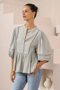Iris Maxi Boho Pintuck Blouse