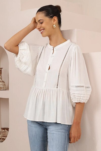 Iris Maxi Boho Pintuck Blouse-hc-new-Hello Cyril.