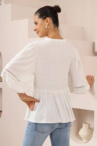 Iris Maxi Boho Pintuck Blouse
