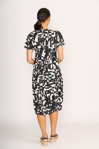 Foil Print Pleated Midi Dress