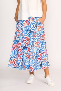 Foil A-Line Shirred Waist Skirt