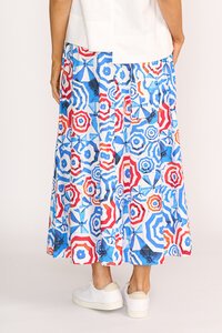 Foil A-Line Shirred Waist Skirt