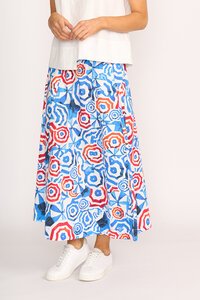 Foil A-Line Shirred Waist Skirt
