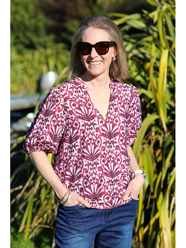 Seeking Lola Plum Vacation Top