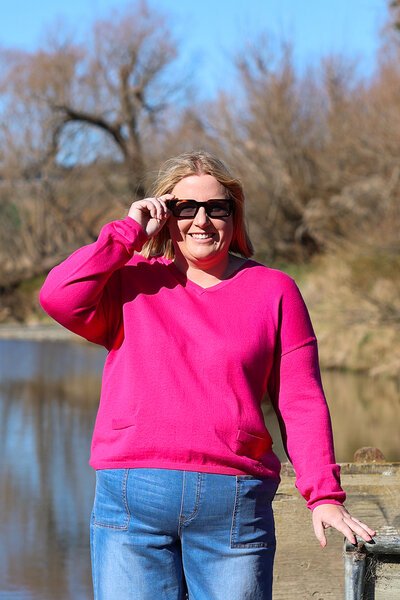Foil Easy Fit V Sweater-lives-Hello Cyril.