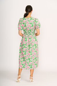 Foil Shirred Empire Line Dress