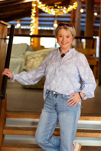 Foil Just Chillin' Floral Stripe Top-shop-by-label-Hello Cyril.