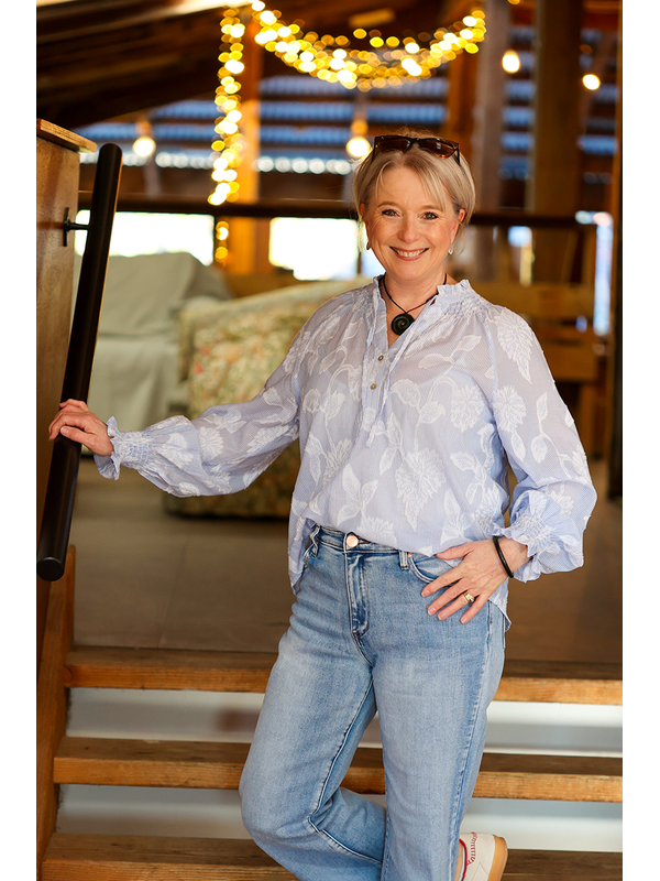 Foil Just Chillin' Floral Stripe Top