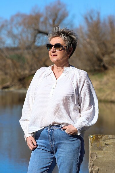 Foil Just Chillin' Stripe Top-shop-by-label-Hello Cyril.