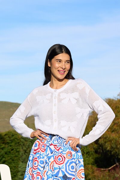Foil Bunch Of Bows Cardigan-lives-Hello Cyril.