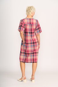 Memo Check Balloon Sleeve Dress