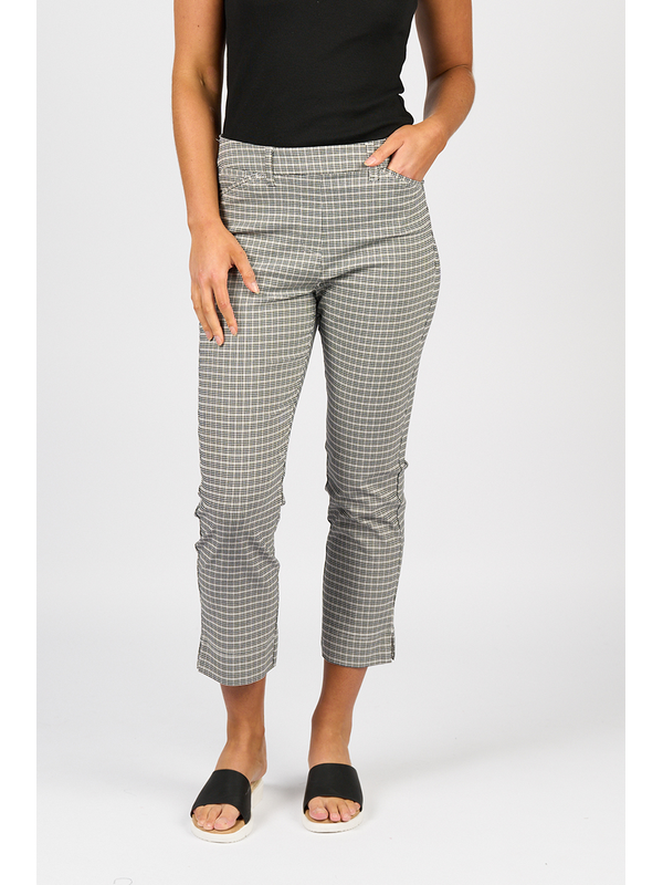 Vassalli Slim 7-8 Bengaline Pull On Pant - Mini Check