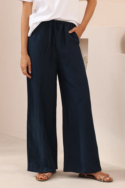 Iris Maxi Navy Wide Leg Pants-hc-new-Hello Cyril.