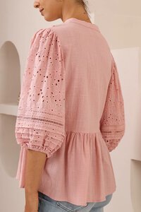 Iris Maxi Broderie Peplum Blouse