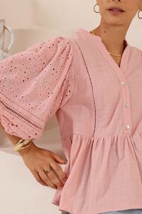 Iris Maxi Broderie Peplum Blouse