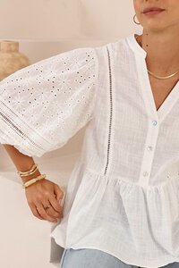 Iris Maxi Broderie Peplum Blouse