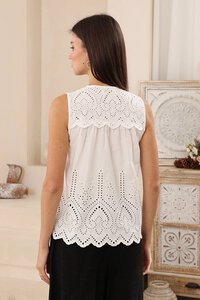 Iris Maxi Sleeveless Broderie Anglaise Blouse