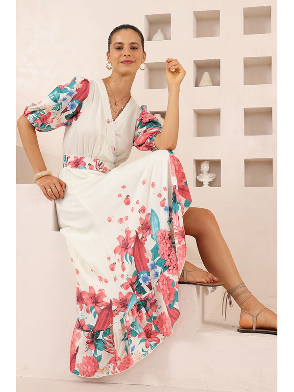 Iris Maxi Floral Wrap Maxi Dress