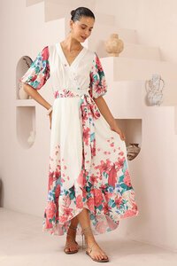 Iris Maxi Floral Wrap Maxi Dress