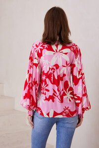 Iris Maxi Tropical Floral Lace Trim Shirt