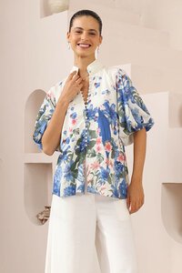 Iris Maxi Floral Botanical Blouse