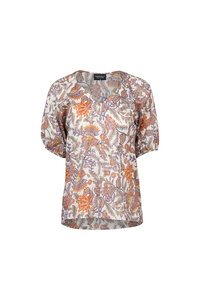 Vassalli V Neck Top With Floaty Sleeve - Tuscany