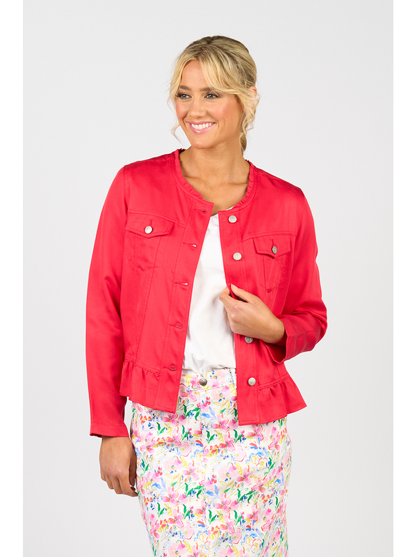Vassalli Tencel Jacket With Frill Hem