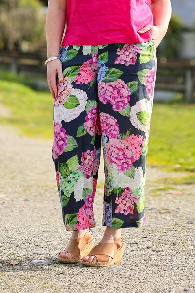 Foil Print Wide Leg Cropped Pant-lives-Hello Cyril.