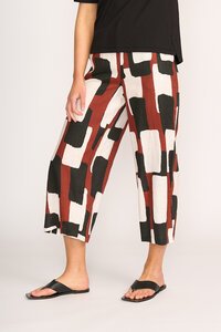 Foil Print Wide Leg Cropped Pant