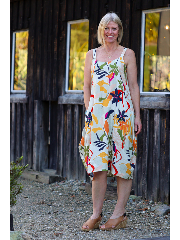 Foil Adjustable Straps Dress