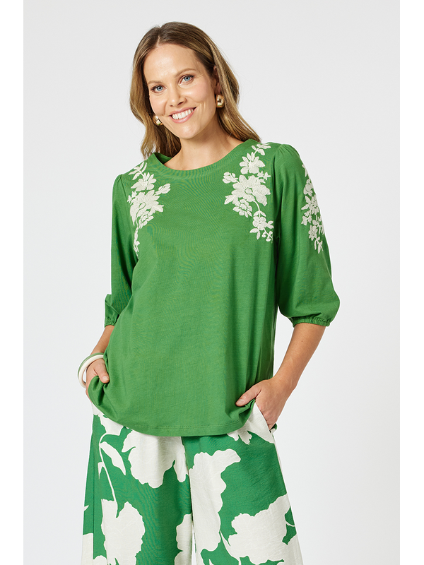 Clarity Jill Embroidered Tee