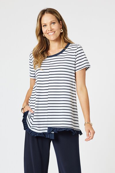 Clarity Stripe Frill Me Tee-shop-by-style-Hello Cyril.