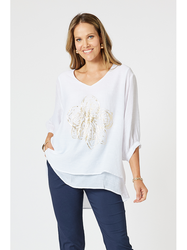 Clarity Gold Flower 2 in 1 Top