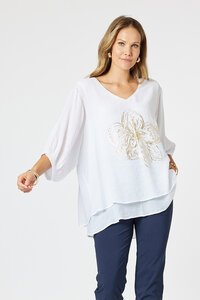 Clarity Gold Flower 2 in 1 Top