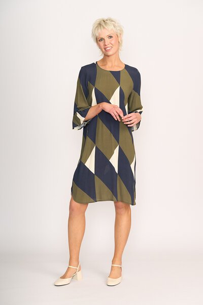 Foil Shift Fluted Sleeve Dress-lives-Hello Cyril.