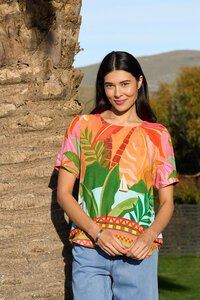 Foil Pleat Back & Contrast Top