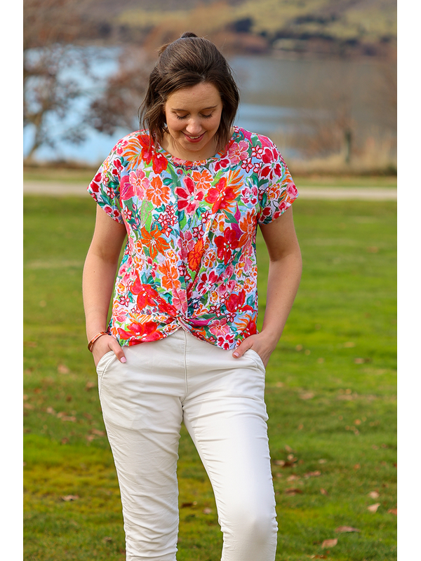 Foil Print Do The Twist Top