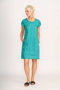 Foil Fringe Scoop Neck Dress