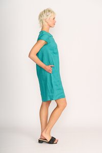 Foil Fringe Scoop Neck Dress